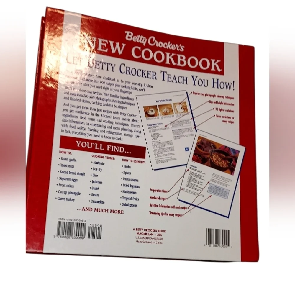 Betty Crocker New Cookbook with Red and White Cover 1996